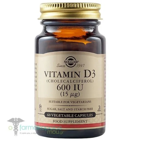 Solgar Vitamin D3 600IU (15μg), 60veg.caps