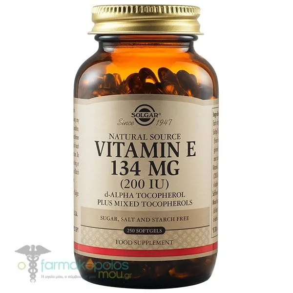 Solgar Vitamin E 134mg (200IU), 250softgels
