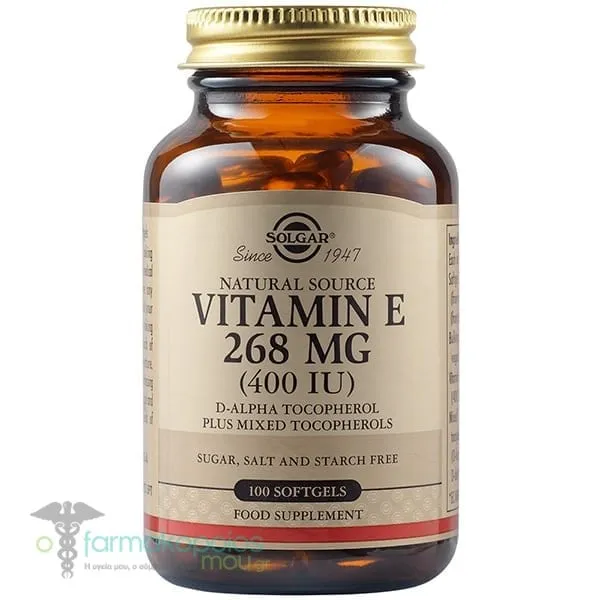 Solgar Vitamin E 268mg (400IU), 100softgels