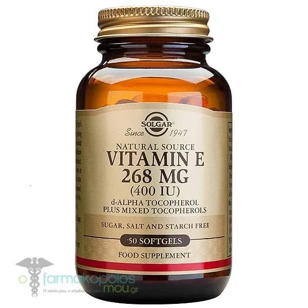 Solgar Vitamin E 268mg (400IU), 50softgels