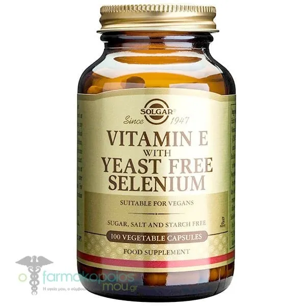 Solgar Vitamin E with Yeast Free Selenium, 100veg.caps