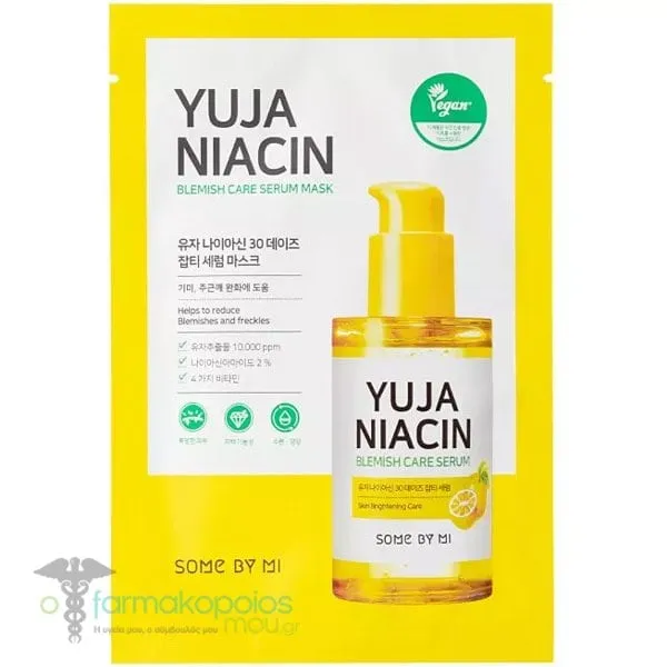 Some By Mi Yuja Niacin Blemish Care Serum Mask Μάσκα Προσώπου για Ομοιόμορφη Επιδερμίδα, 1τεμ