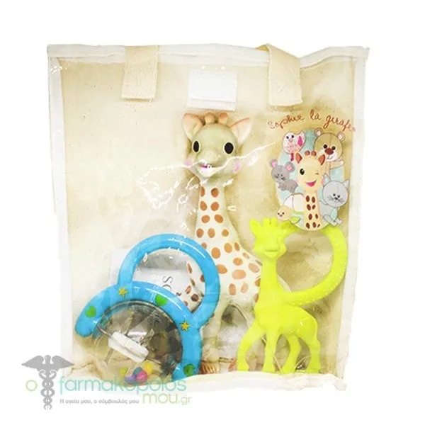 Sophie la Girafe Gift Bag (516343) with Sophie, 1pc, Rattle, 1pc & Teether, 1pc, 1set - Πρασινο