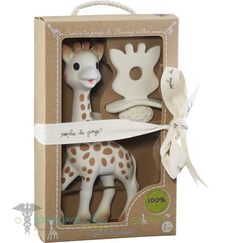 Sophie la Girafe so pure 616624 Sophie the giraffe, 1 pc & Natural Teething Ring, 1 pc