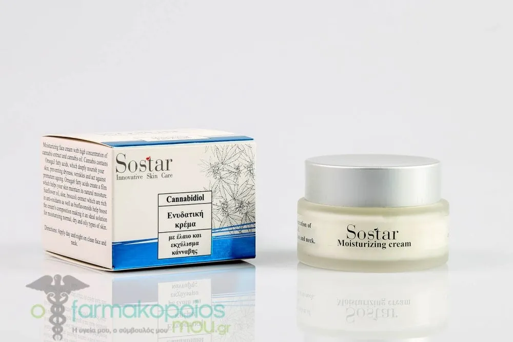 Sostar Cannabidiol Moisturizing Cream with Hemp oil & extract, 50ml