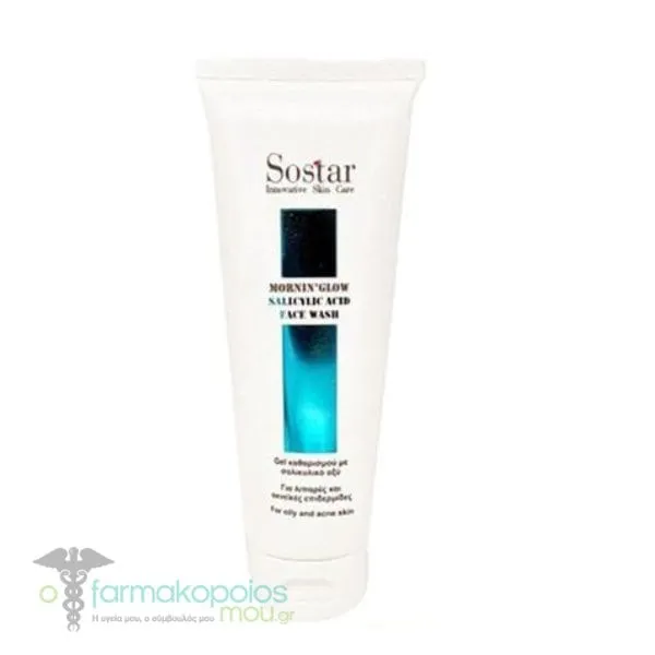 Sostar Mornin' Glow Foaming Cleansing Gel with Salicylic Acid for Oily & Acne-Prone Skin, 150ml