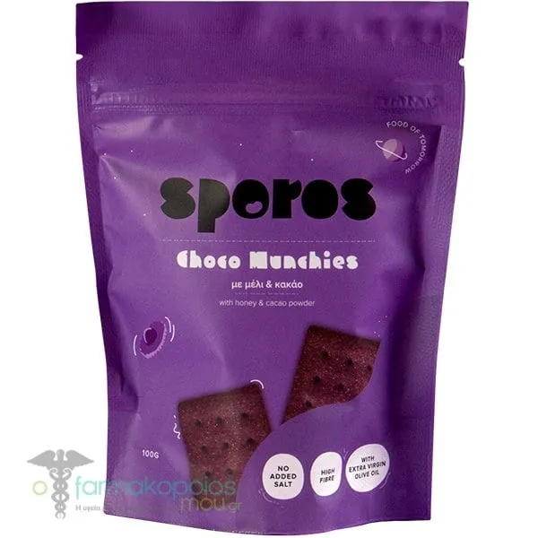 Sporos Choco Munchies Chocolate Crackers with Cocoa & Honey, 100g