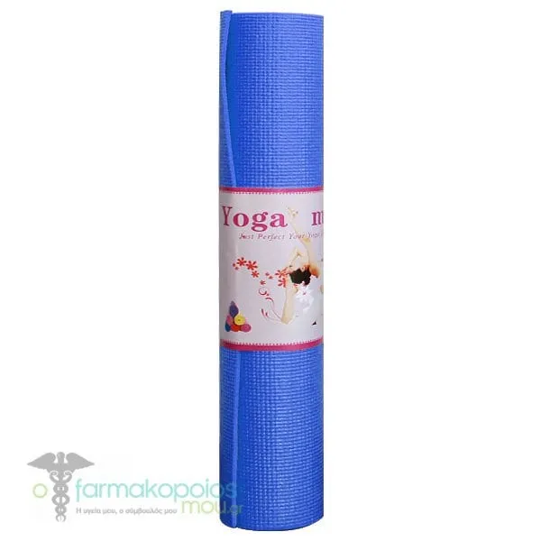 Stretching Cat Yoga Mat, PVC - Blue, 8mm 61x1.73cm, 1pc