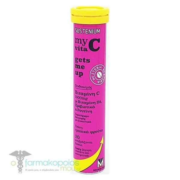 Sustenium My Vita C Vitamin C 1000mg Tropical Fruits Flavor, 20eff.tabs