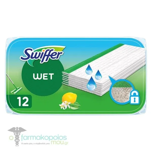 Swiffer Wet Floor Cleaning Cloths with Lemon Scent, 12pcs