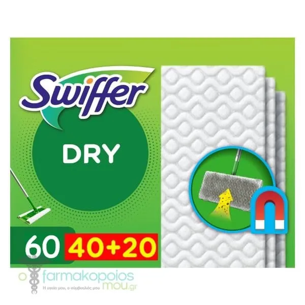 Swiffer Dry Dust Wipes, 40+20pcs