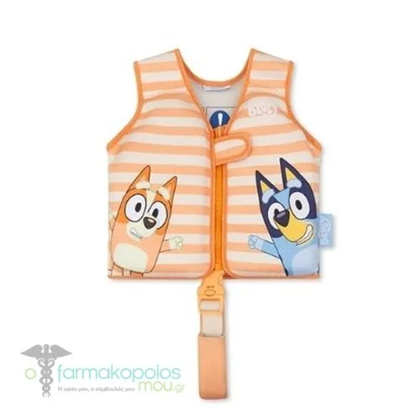 Swim Essentials Σωσίβιο Γιλέκο με Ιμάντα Ασφαλείας Bluey 3-6 ετών, 1τεμ