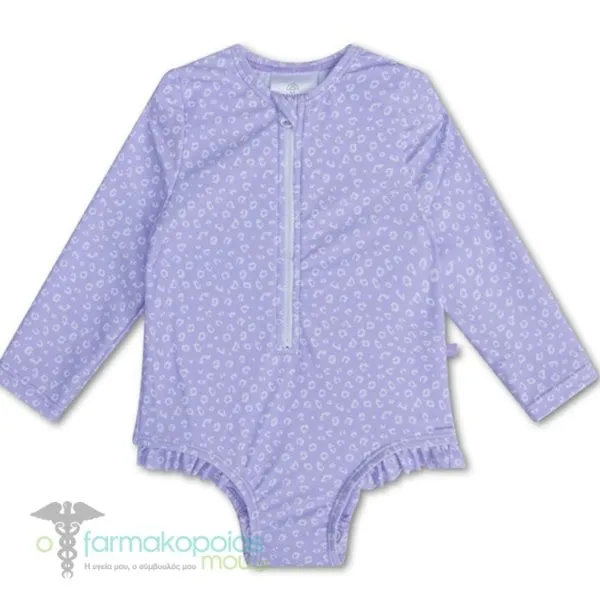 Swim Essentials Ολόσωμο Μαγιό με Μακριά Μανίκια Lila Leopard, 1τεμ - Lila Leopard