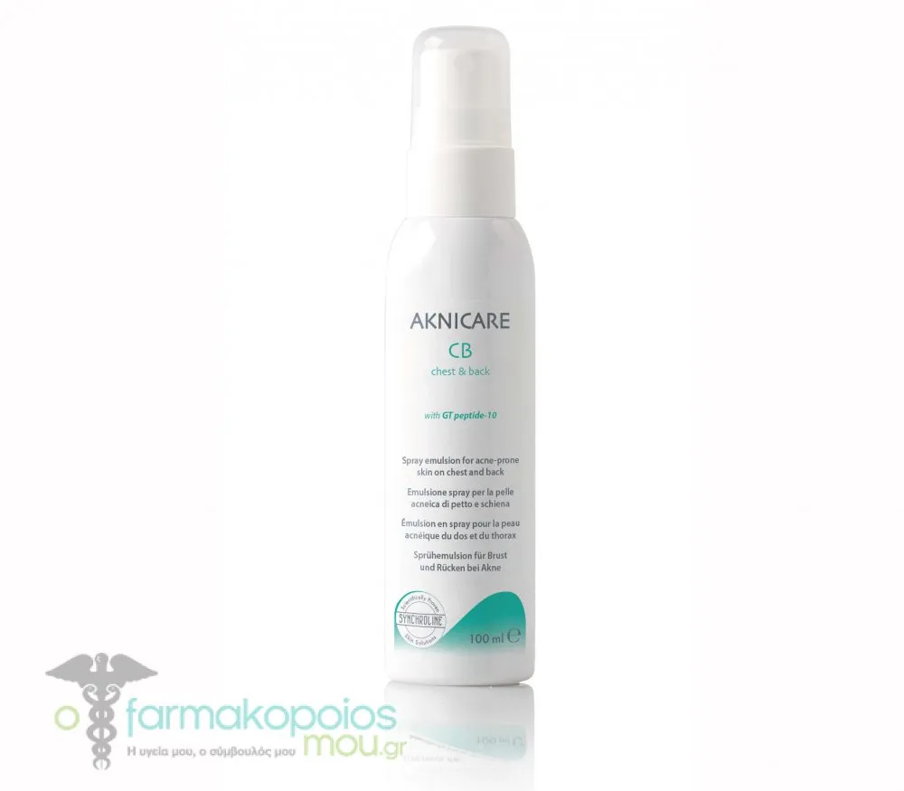 Synchroline Aknicare CB Chest & Back Spray Emulsion for Acne-Prone Skin, 100ml