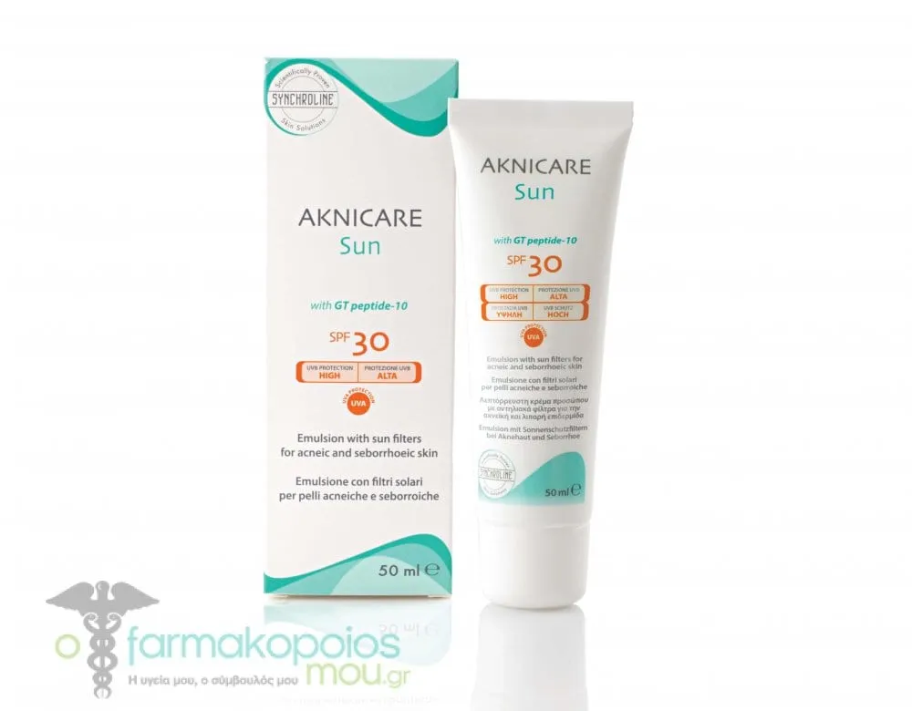 Synchroline Aknicare Sun Face Emulsion for Oily, Acne-Prone Skin SPF30, 50ml