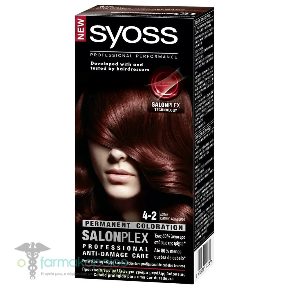 Syoss Color Professional Performance Hair Dye No.4-2 Akazu, 1pc