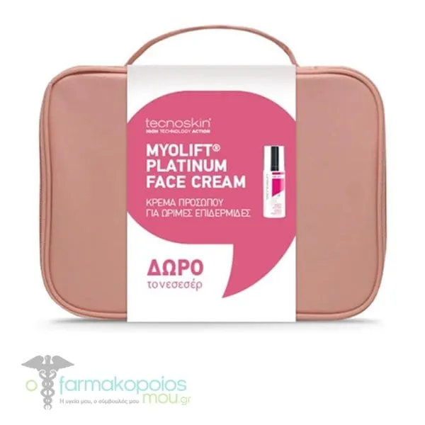 Tecnoskin Promo Myolift Platinum Face Cream 50+, 50ml & Free Beauty Pouch, 1set
