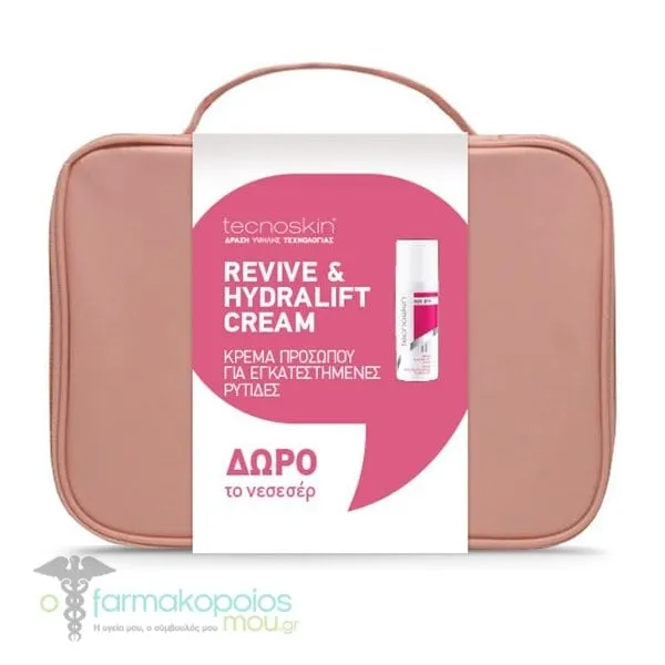 Tecnoskin Promo Revive & Hydra Lift Cream, 50ml & Free Beauty Pouch, 1set