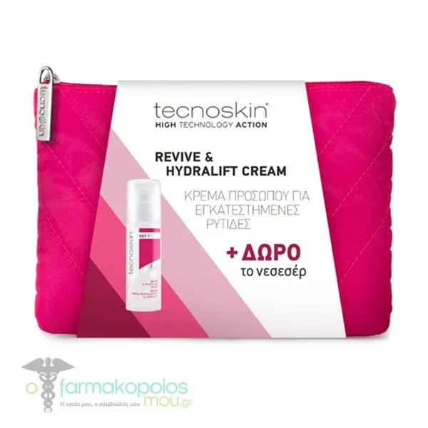 Tecnoskin Promo Revive & Hydralift Cream, 50ml & Beauty Pouch, 1set