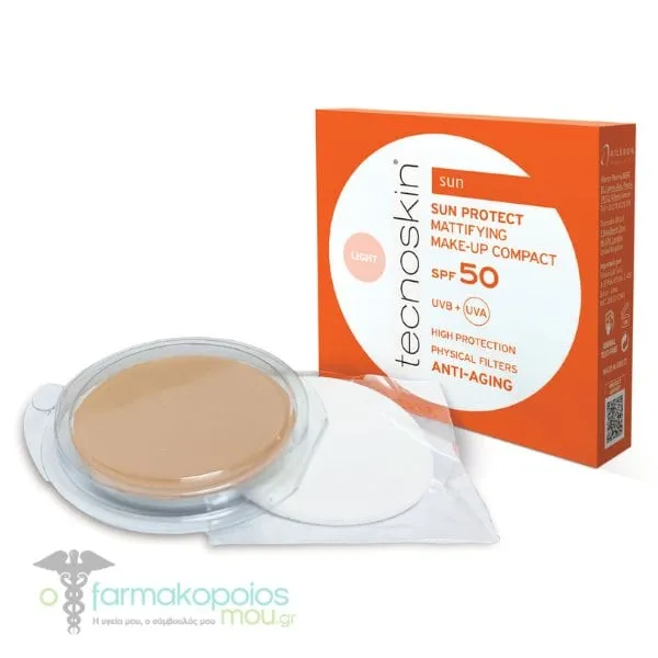 Tecnoskin Sun Protect Mattifying Make-Up Compact SPF50 Refill, 10g - LIGHT