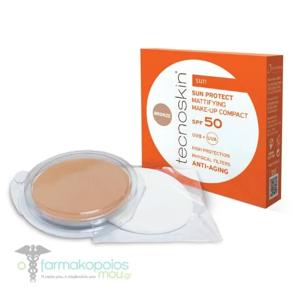Tecnoskin Sun Protect Mattifying Make-Up Compact SPF50 Refill, 10g - Bronze