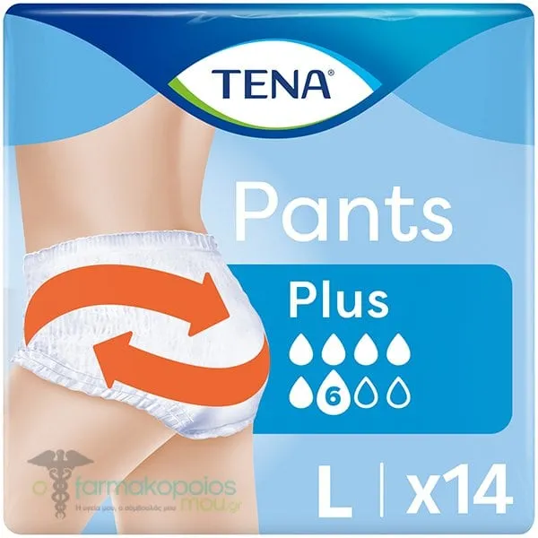 Tena Pants Plus Προστατευτικά Εσώρουχα Ακράτειας Large, 14τεμ