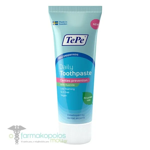 TePe Daily Toothpaste with Fluoride for Adults, 75ml