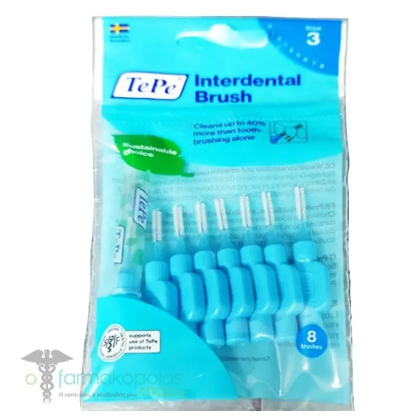 TePe Interdental Brush No3 in Blue Color, 8pcs