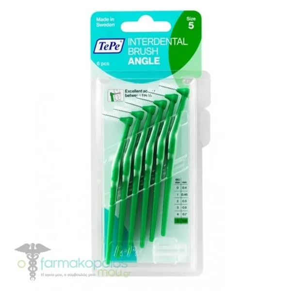 TePe International Brush Angle No.5 Interdental Brushes 0.8mm Green, 6pcs