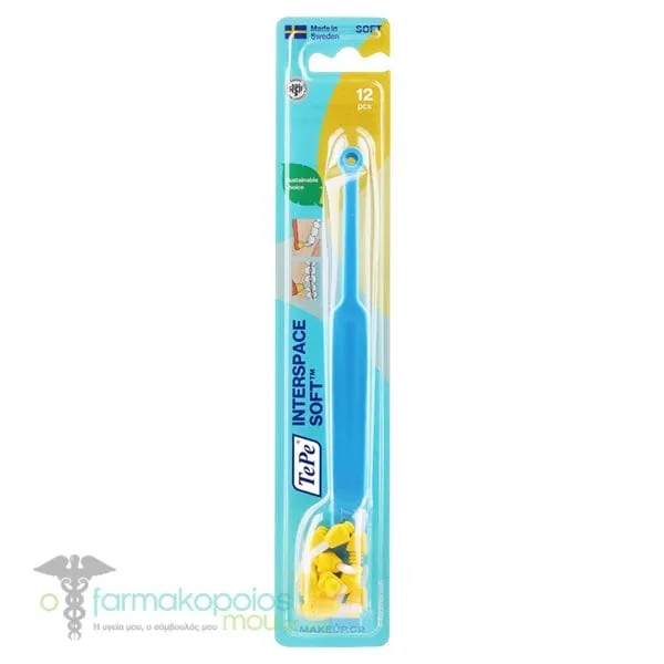 TePe Interspace Soft Single Tuft Angled Toothbrush with 12 Brushes, 1pc - Γαλάζιο