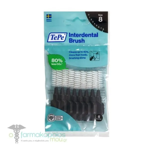 TePe No8 1.5mm Interdental Brushes (Black), 8pcs
