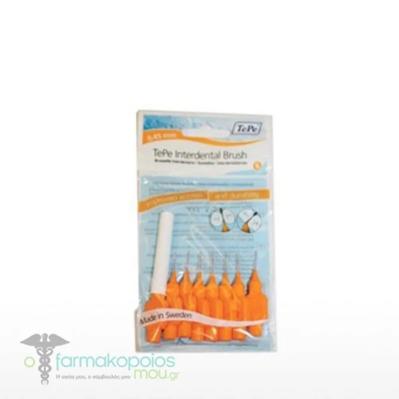 TePe No1 0.45mm Interdental Brushes (Orange), 8pcs