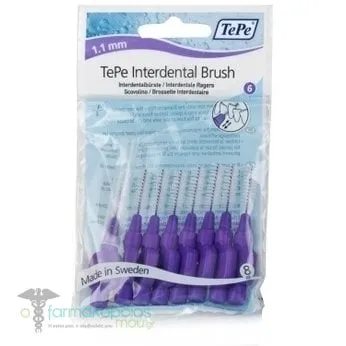 TePe No6 1.1mm Interdental Brushes (Purple), 8pcs