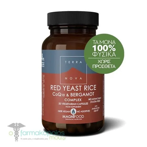 Terranova Red Yeast Rice CoQ10 & Bergamot Complex, 50caps