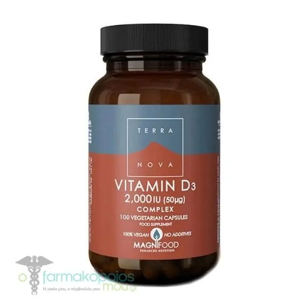 Terranova Vitamin D3 2000IU Complex, 100caps