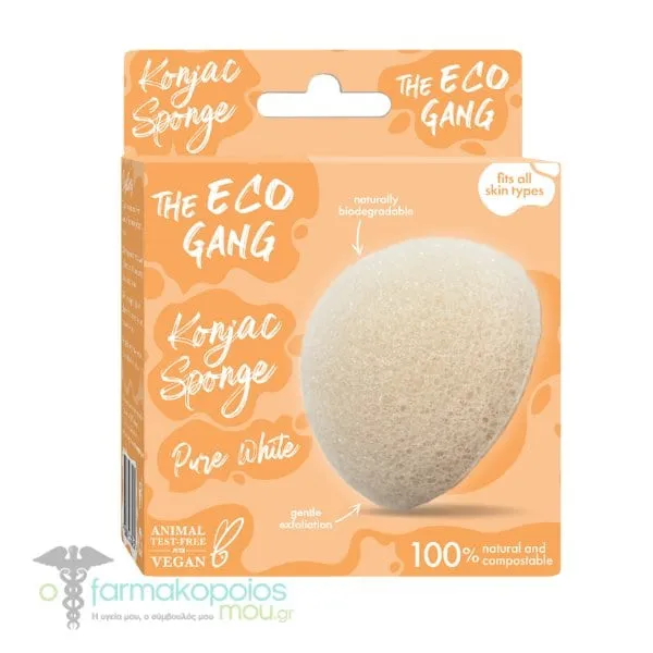 The Eco Gang Konjac Sponge Pure White, 1pc