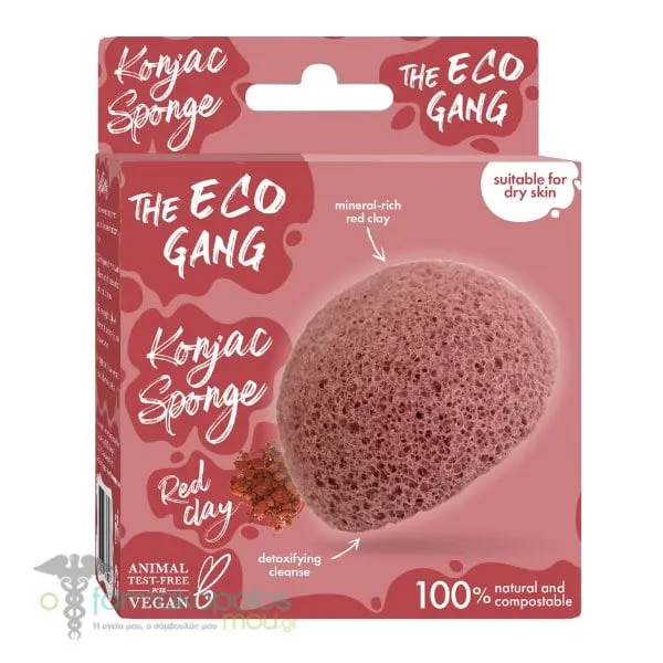 The Eco Gang Konjac Sponge Red Clay, 1pc