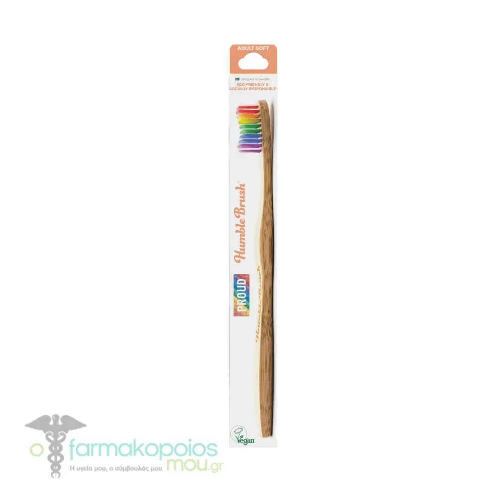 The Humble Co. Brush Adult Proud Edition Soft Οδοντόβουρτσα από Μπαμπού Ενηλίκων Πολύχρωμη Μαλακή, 1 τεμάχιο