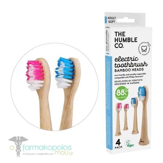 The Humble Co. Electric Toothbrush Bamboo Heads Soft 4-pack