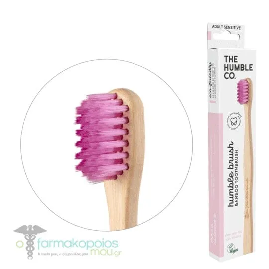 The Humble Co. Humble Brush Bamboo Toothbrush Adult Sensitive, 1pc - Ρόζ