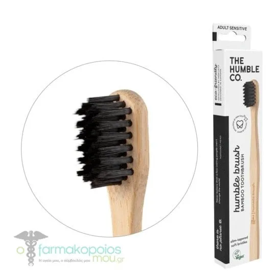 The Humble Co. Humble Brush Bamboo Toothbrush Adult Sensitive, 1pc - 002 Μαύρο