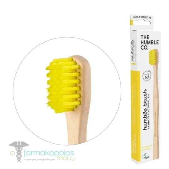 The Humble Co. Humble Brush Bamboo Toothbrush Adult Sensitive, 1pc - Κίτρινο