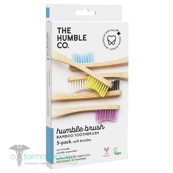 The Humble Co. Humble Brush Bamboo Toothbrush Adult Soft, 5pcs