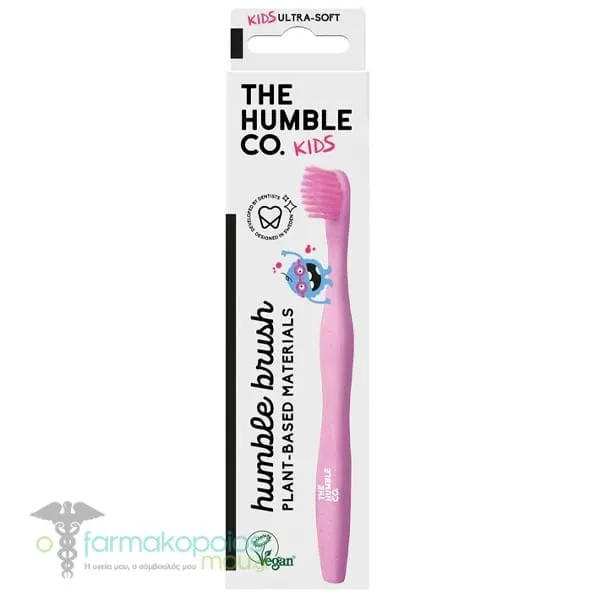 The Humble Co. Humble Brush Plant-Based Ultra Soft Toothbrush 2-8y, 1pc - Ρόζ