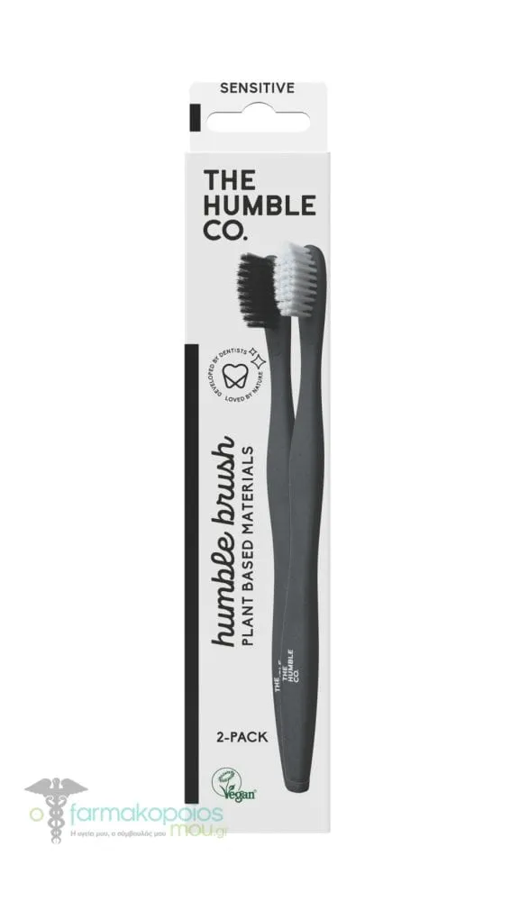 The Humble Co. Humble Plant-Based Adult Toothbrush Mix - Sensitive, 2pcs - Μαύρο-Άσπρο