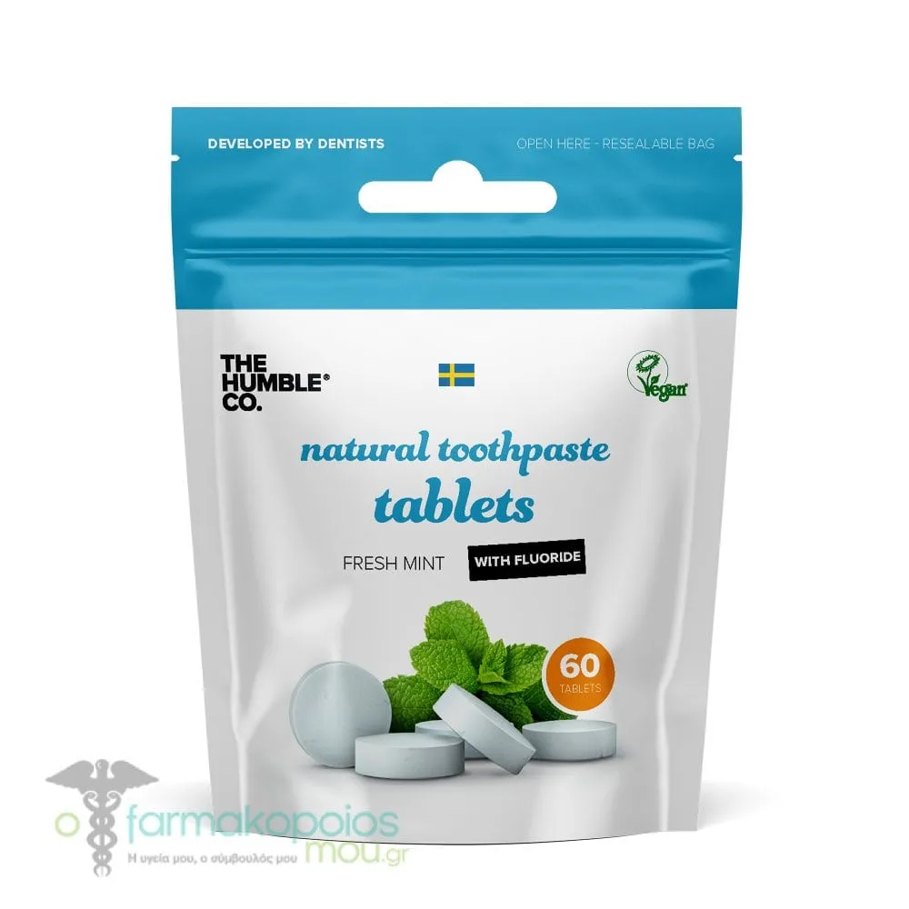 The Humble Co. Natural Toothpaste Tabs with Fluoride Fresh Mint, 60tabs