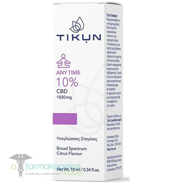 Tikun CBD Any Time 10% Sublingual Cannabis Oil Drops, 10ml