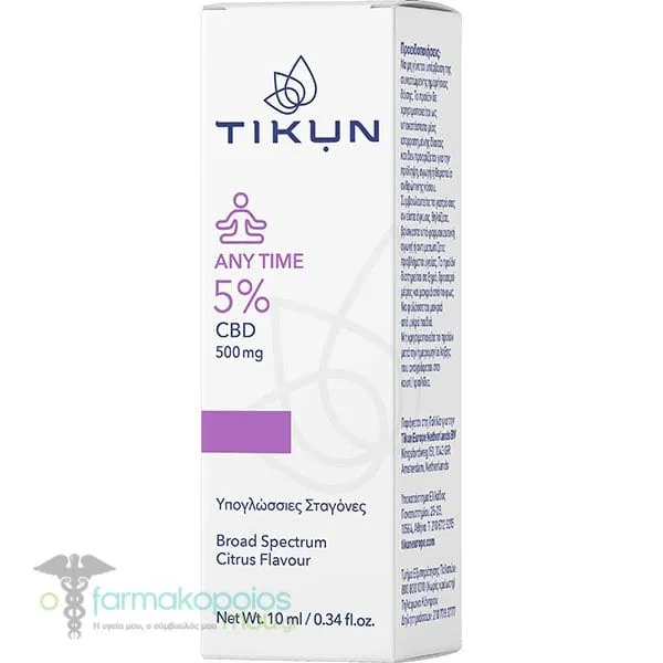 Tikun CBD Any Time 5% Sublingual Cannabis Oil Drops, 10ml