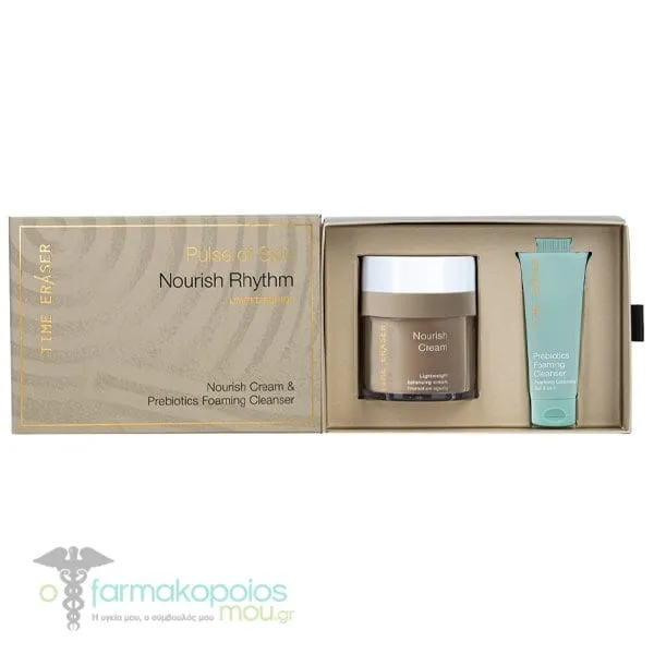 Time Eraser Promo Pulse of Skin Nourish Rhythm Limited Edition με Nourish Αντιρυτιδική Κρέμα, 50ml & Prebiotics Foaming Cleanser Αφρώδες Gel Καθαρισμού, 20ml, 1σετ