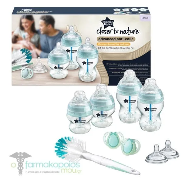 Tommee Tippee Baby Set Starter Bottle Kit Advanced Anti-Colic 0m+, 9pcs